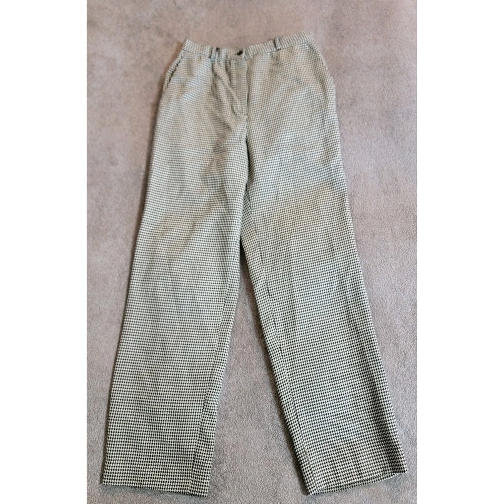 Vintage Brooks Brothers Made In USA Women's Houndstooth 100% Wool‎ Pants Size 10
